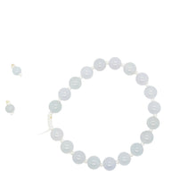 10mm Burmese Icy Blue Pink & Lavender Jadeite Mala Silk Bracelet
