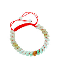 Burmese Jadeite Mini Good Fortune Coin Silk Bracelet