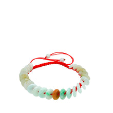 Burmese Jadeite Mini Good Fortune Coin Silk Bracelet