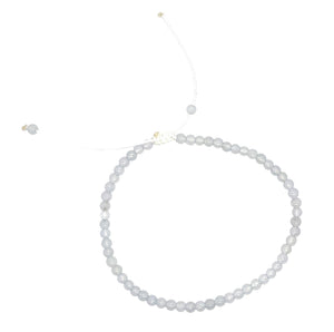 LIMITED ~ 3mm Burmese Icy White Jadeite Silk Bracelet