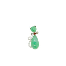 18kt Gold Burmese Jadeite Diamond Meow Meow Pendant