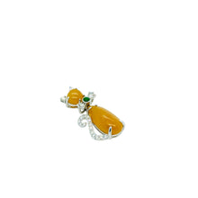 18kt Gold Burmese Jadeite Diamond Meow Meow Pendant