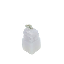 18kt WG Diamond Bail Burmese Lavender Jadeite Fu Lion Chop Pendant