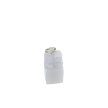 18kt WG Diamond Bail Burmese Lavender Jadeite Fu Lion Chop Pendant