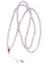 5mm Burmese Pink Jadeite Paired w/Burmese Jadeite Heart & Pink Tourmaline Mala Necklace