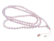 5mm Burmese Pink Jadeite Paired w/Burmese Jadeite Lotus Eye, Mini Heart & Pink Tourmaline Mala Necklace