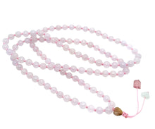 5mm Burmese Pink Jadeite Paired w/Burmese Jadeite Heart & Pink Tourmaline Mala Necklace
