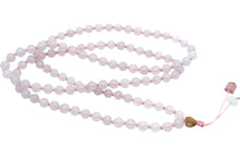5mm Burmese Pink Jadeite Paired w/Burmese Jadeite Heart & Pink Tourmaline Mala Necklace