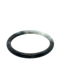 3mm Slim Burmese Icy Yin & Yang Black & White Jadeite Bangle