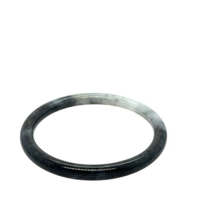 3mm Slim Burmese Icy Yin & Yang Black & White Jadeite Bangle