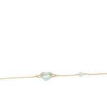 14kt YG Burmese Jadeite Open Heart Bracelet