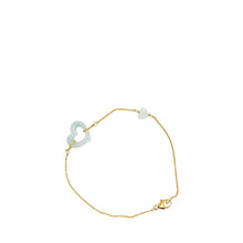 14kt YG Burmese Jadeite Open Heart Bracelet