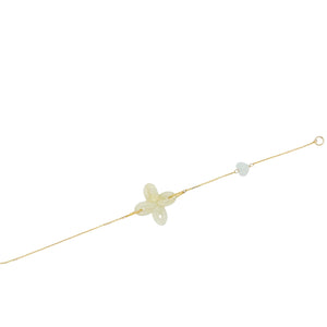 14kt YG Burmese Honey Jadeite Bracelet