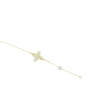 14kt YG Burmese Honey Jadeite Bracelet