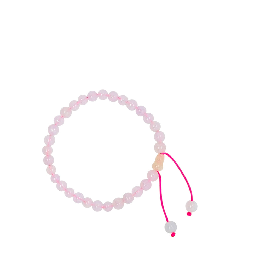 5mm Burmese Pink Jadeite Mala Silk Bracelet
