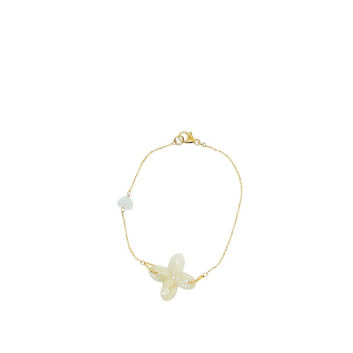 14kt YG Burmese Honey Jadeite Bracelet