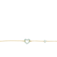 14kt YG Burmese Jadeite Open Heart Bracelet