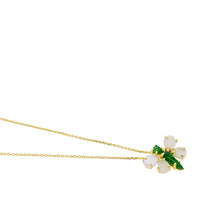 18kt YG Burmese Icy Pink & Emerald Green Jadeite Mini Dragonfly Pendant