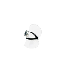 18kt WG Burmese Icy Translucent Black Jadeite Freeform Ring