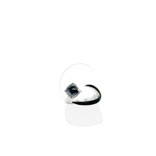 18kt WG Burmese Icy Translucent Black Jadeite Freeform Ring