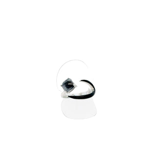 18kt WG Burmese Icy Translucent Black Jadeite Freeform Ring