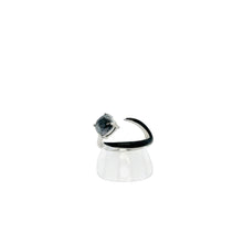 18kt WG Burmese Icy Translucent Black Jadeite Freeform Ring