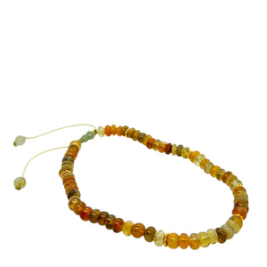 24kt High Karat Burmese Jadeite Gourd & Multi Color Tourmaline Silk Anklet
