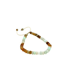 24kt High Karat Burmese Multi Color Jadeite Abacus & Multi Color Tourmaline Silk Bracelet