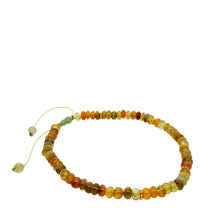 24kt High Karat Burmese Jadeite Gourd & Multi Color Tourmaline Silk Anklet