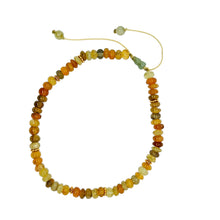 24kt High Karat Burmese Jadeite Gourd & Multi Color Tourmaline Silk Anklet