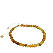 24kt High Karat Burmese Jadeite Gourd & Multi Color Tourmaline Silk Anklet