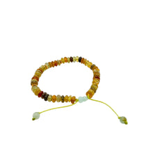 24kt High Karat Burmese Jadeite Gourd & Multi Color Tourmaline Silk Bracelet