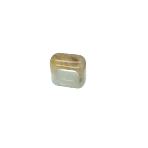 Burmese Icy Honey Jadeite Square Band