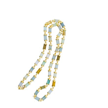 18Kt YG Burmese Multi Color Pastel Jadeite Link Necklace