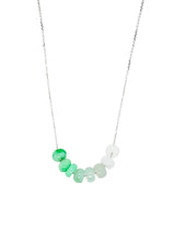 14Kt WG Burmese Green Jadeite Ombre Abacus Necklace