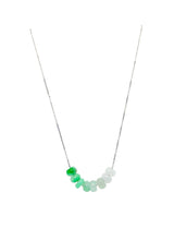 14Kt WG Burmese Green Jadeite Ombre Abacus Necklace