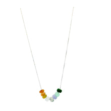 14Kt WG Burmese Rainbow Jadeite Abacus Necklace