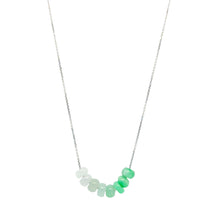 14Kt WG Burmese Green Jadeite Ombre Abacus Necklace