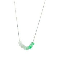 14Kt WG Burmese Green Jadeite Ombre Abacus Necklace