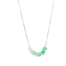 14Kt WG Burmese Green Jadeite Ombre Abacus Necklace