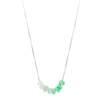 14Kt WG Burmese Green Jadeite Ombre Abacus Necklace