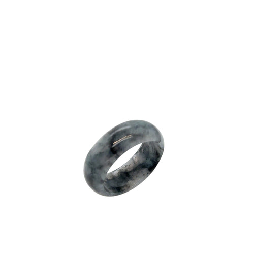 Burmese Icy Gray Blue Jadeite Comfort Fit Band