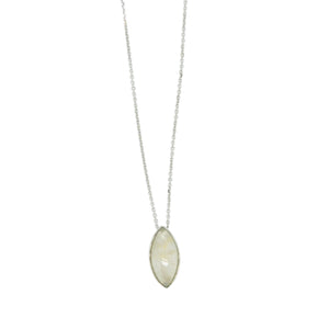18Kt WG Burmese Imperial White Jadeite Eye Necklace