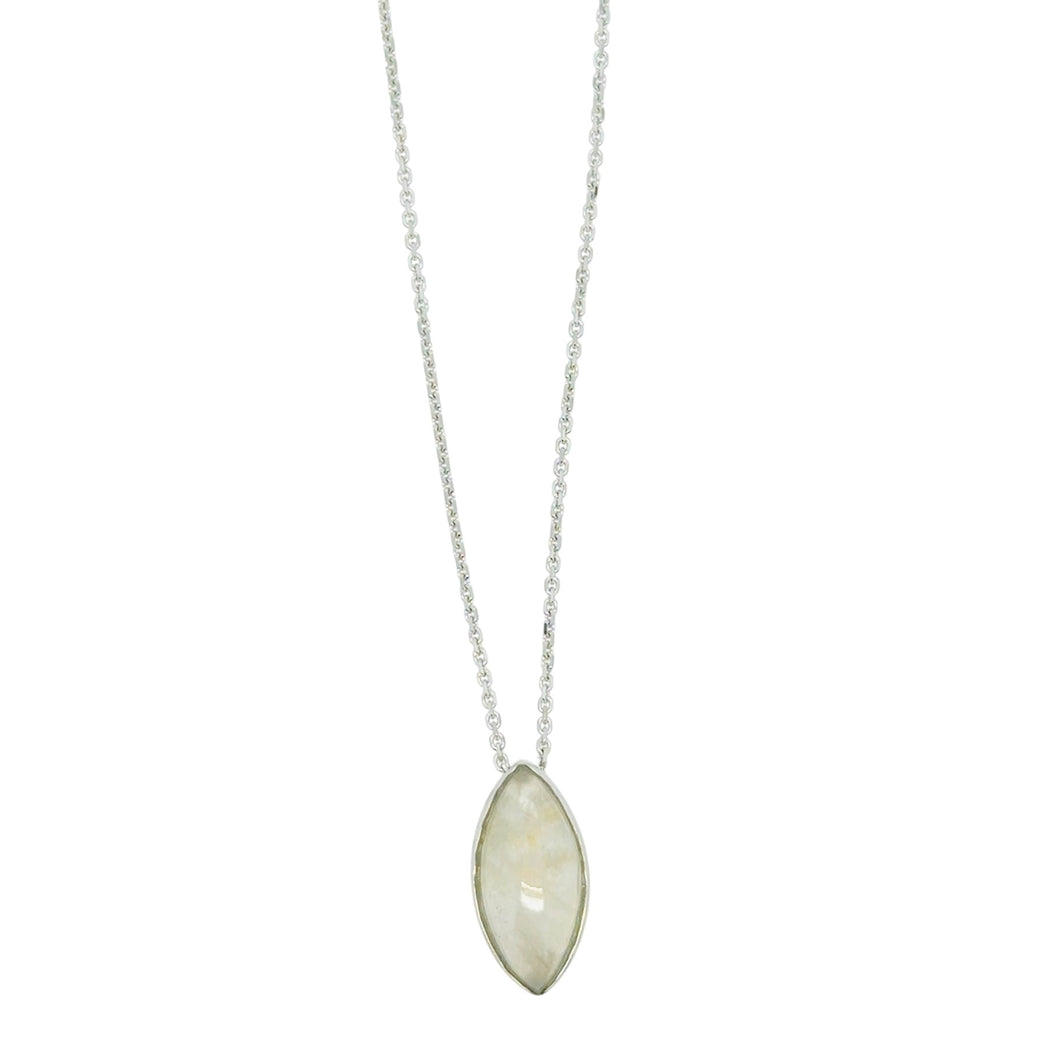 18Kt WG Burmese Imperial White Jadeite Eye Necklace