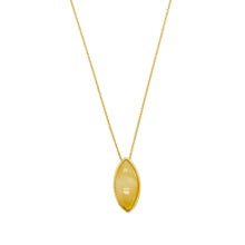 18Kt YG Burmese Icy Honey Jadeite Eye Necklace
