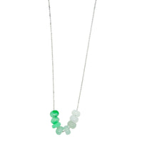 14Kt WG Burmese Green Jadeite Ombre Abacus Necklace
