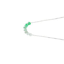 14Kt WG Burmese Green Jadeite Ombre Abacus Necklace