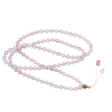 5mm Burmese Pink Jadeite Paired w/Burmese Jadeite Heart & Pink Tourmaline Mala Necklace
