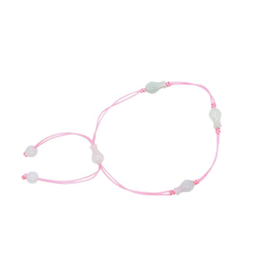 Burmese Jadeite Treasure Vase Silk Bracelet