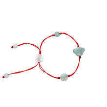Burmese Jadeite Ruyi, Lotus, Baqua, Buddha's Heart Four Point Blessings Silk Bracelet